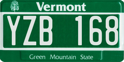 VT license plate YZB168