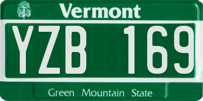 VT license plate YZB169