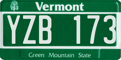 VT license plate YZB173