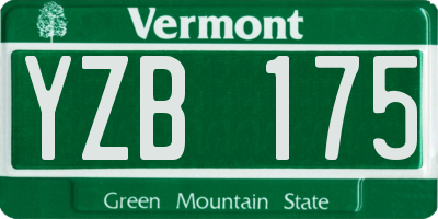 VT license plate YZB175