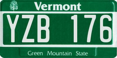 VT license plate YZB176