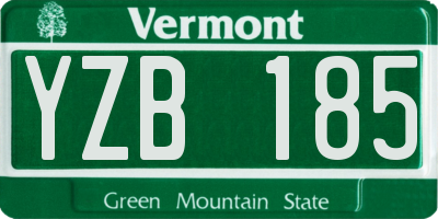 VT license plate YZB185