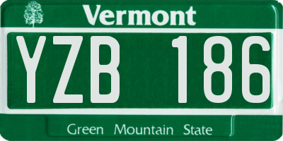 VT license plate YZB186
