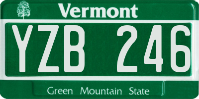 VT license plate YZB246