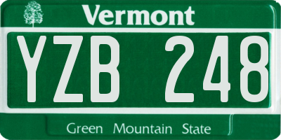 VT license plate YZB248