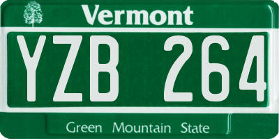 VT license plate YZB264