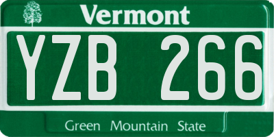 VT license plate YZB266