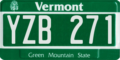 VT license plate YZB271