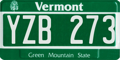 VT license plate YZB273