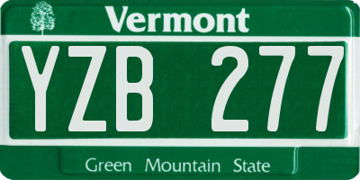 VT license plate YZB277