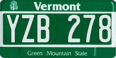 VT license plate YZB278