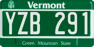 VT license plate YZB291