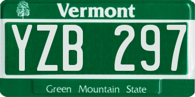 VT license plate YZB297