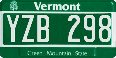 VT license plate YZB298