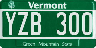 VT license plate YZB300