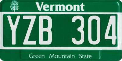 VT license plate YZB304