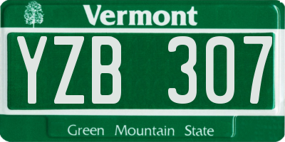 VT license plate YZB307