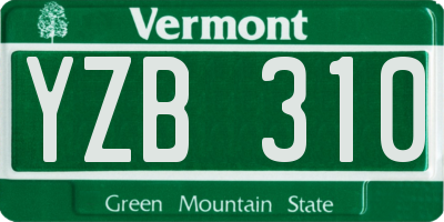 VT license plate YZB310