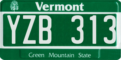 VT license plate YZB313