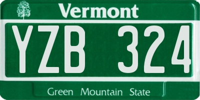 VT license plate YZB324