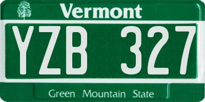 VT license plate YZB327