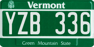 VT license plate YZB336