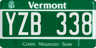 VT license plate YZB338