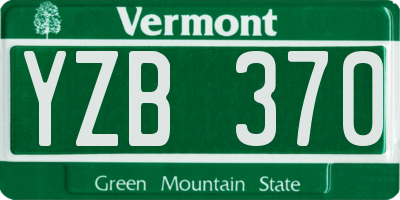 VT license plate YZB370