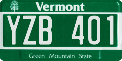 VT license plate YZB401