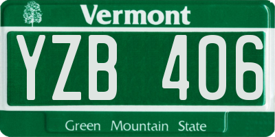 VT license plate YZB406