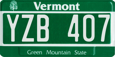VT license plate YZB407