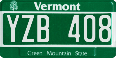 VT license plate YZB408
