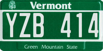 VT license plate YZB414