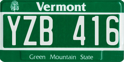 VT license plate YZB416