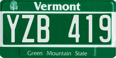 VT license plate YZB419