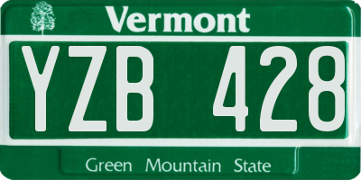VT license plate YZB428