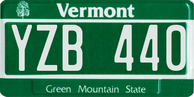 VT license plate YZB440