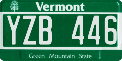 VT license plate YZB446