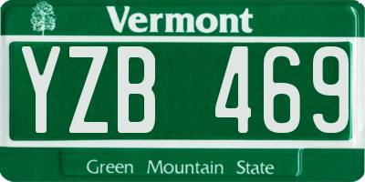 VT license plate YZB469