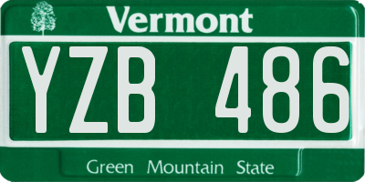 VT license plate YZB486