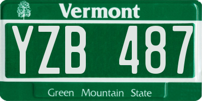 VT license plate YZB487