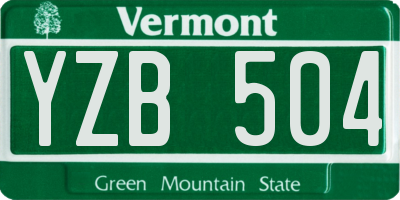 VT license plate YZB504