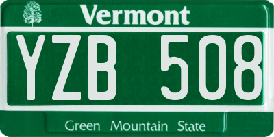 VT license plate YZB508
