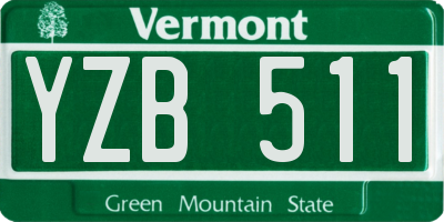 VT license plate YZB511