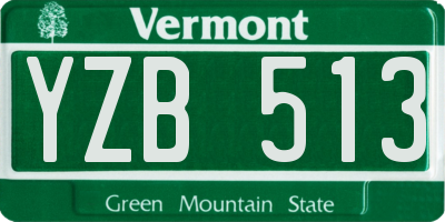 VT license plate YZB513