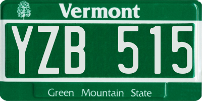 VT license plate YZB515