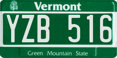 VT license plate YZB516