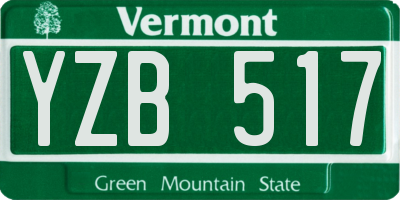 VT license plate YZB517