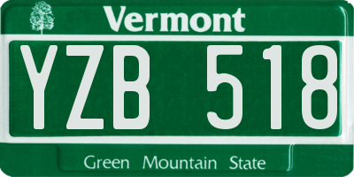 VT license plate YZB518
