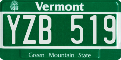 VT license plate YZB519